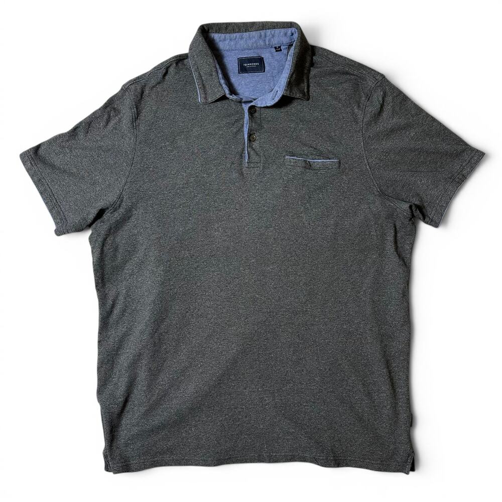 7 Diamonds Orchard Polo Shirt Mens Size XL Heather Charcoal Gray Golf Stretch